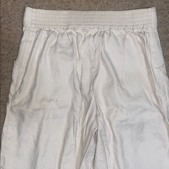 Cabi Traipse Trousers High Waist Pleated Wide Leg Relaxed Linen Pant Biscotti 2 - Picture 6 of 8